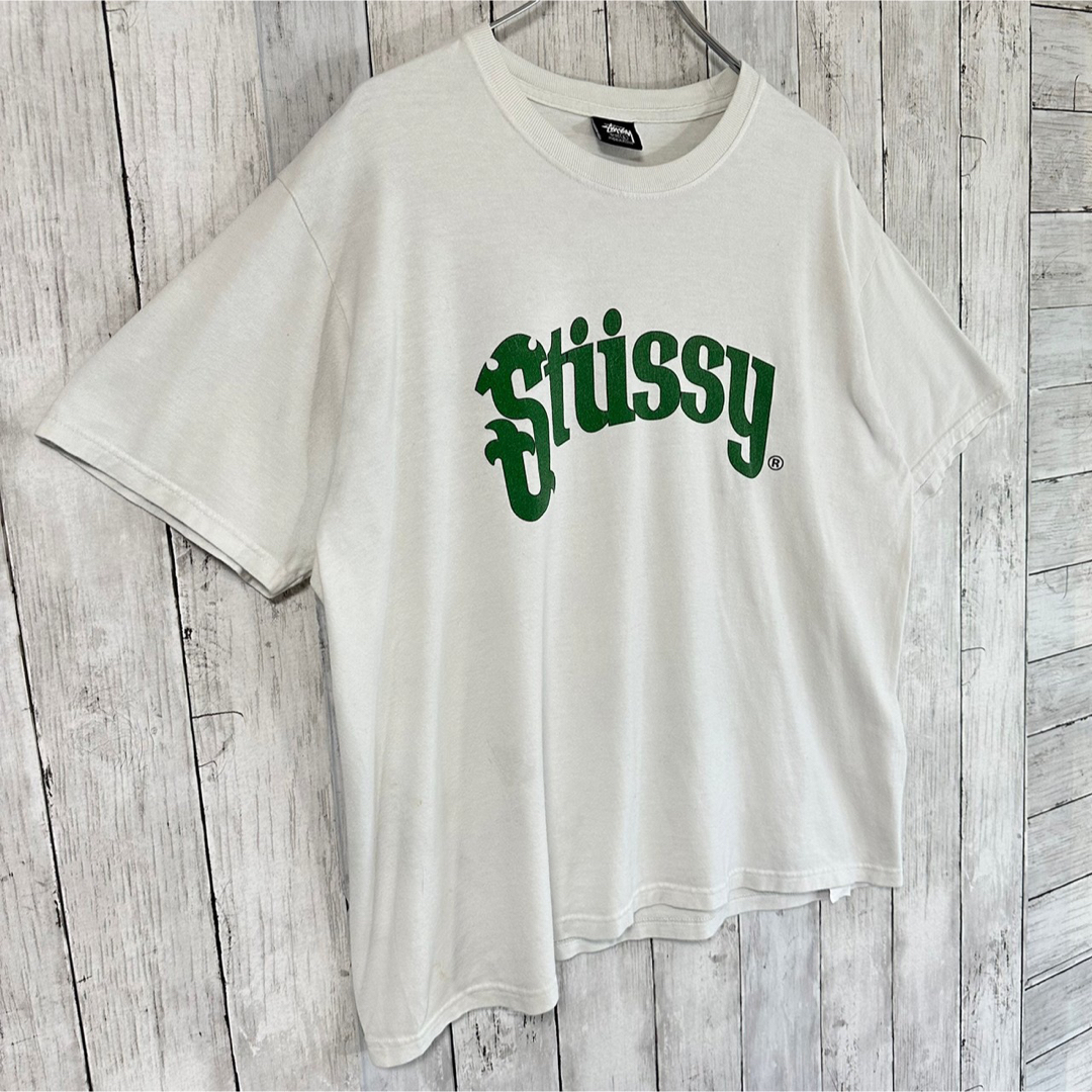 stussy ステューシー Tシャツ L センターロゴ アーチロゴ プリント