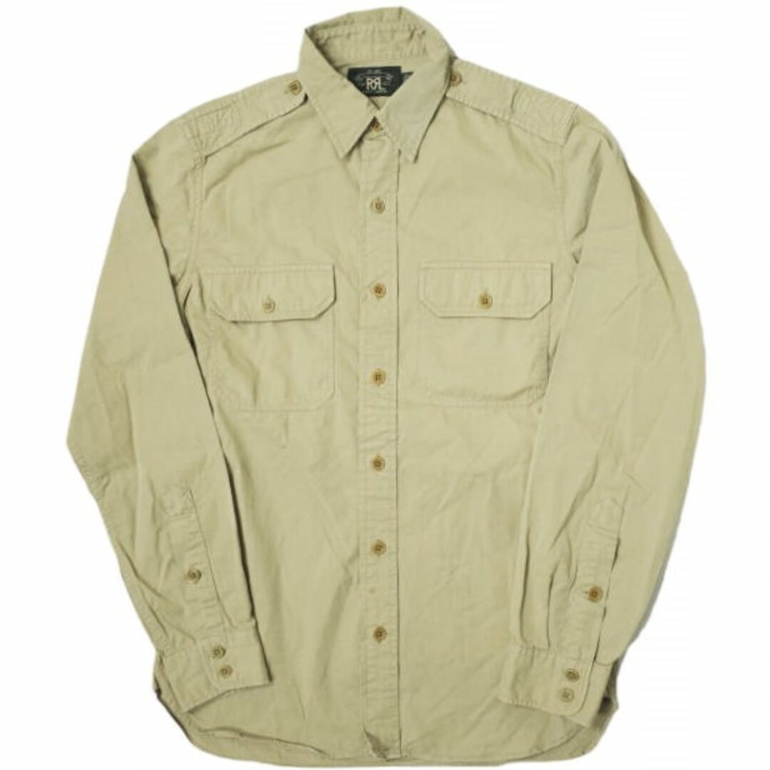 RRL(ダブルアールエル)のRRL ダブルアールエル Garment Dyed Twill Military Shirt コットンツイル ミリタリーシャツ ﻿782505185001 S ベージュ Double RL 長袖 エポーレット トップス【中古】【RRL】 メンズのトップス(シャツ)の商品写真