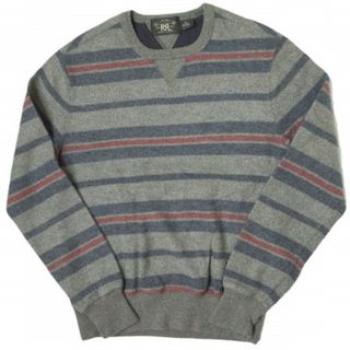 ダブルアールエル(RRL)のRRL ダブルアールエル STRIPE FLEECE PULLOVER 両Vボーダーフリース 782567220001 XS グレー トレーナー Double RL スウェット プルオーバー トップス【中古】【RRL】(スウェット)