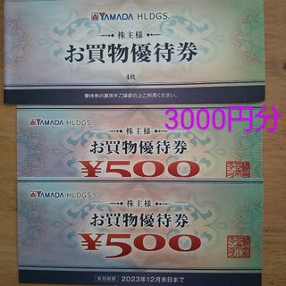 ★ヤマダ電機　株主優待券3000円分　2024年6月末日迄★(ショッピング)