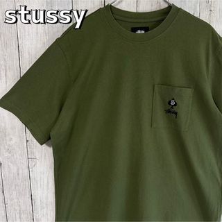 stussy ステューシー Tシャツ 刺繍ロゴ ワンポイントロゴ 胸ロゴ