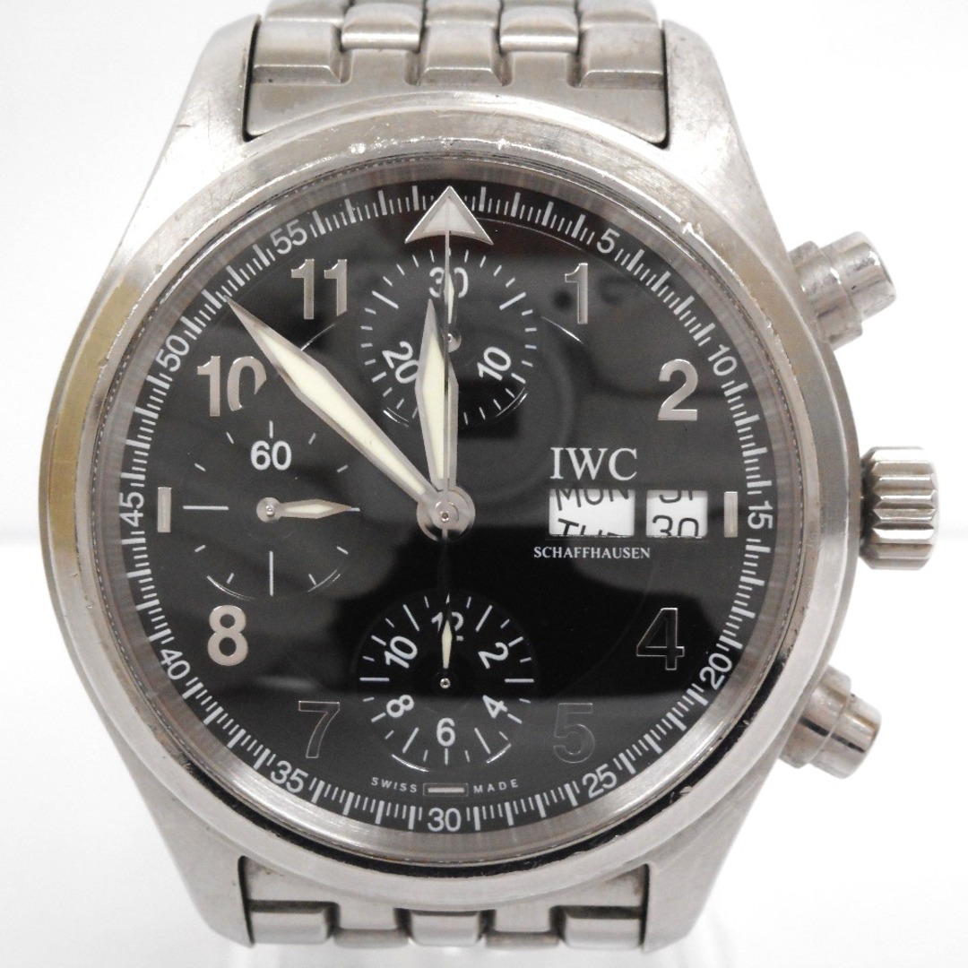IWC(インターナショナルウォッチカンパニー)のインターナショナルウォッチカンパニー 腕時計 スピットファイアー クロノグラフ 自動巻 黒文字盤 SS ID330531 中古 メンズの時計(腕時計(アナログ))の商品写真