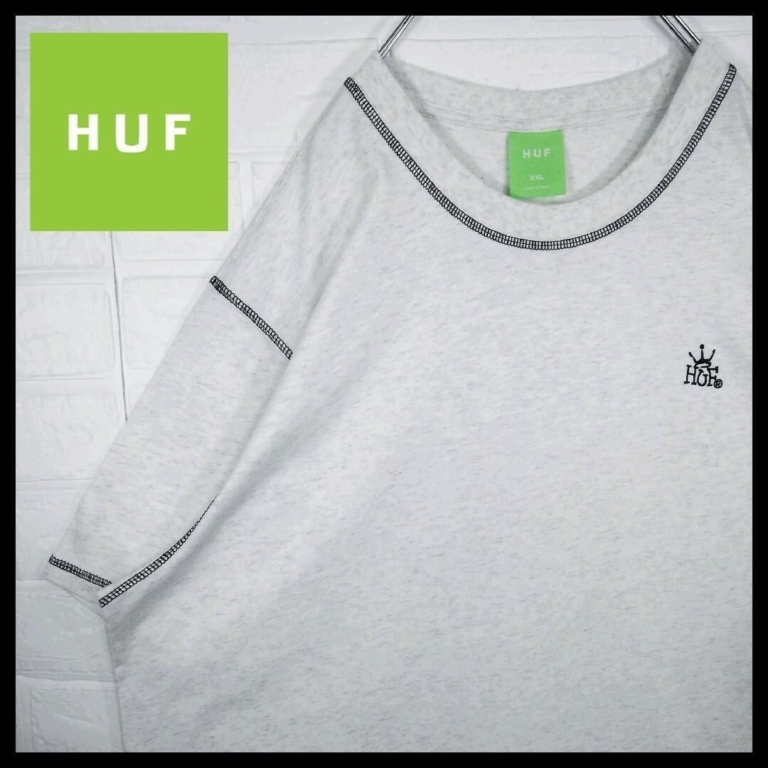 《HUF(ハフ)》ビッグシルエット　ロゴ刺繍　ステッチ　Tシャツ【新品未使用】