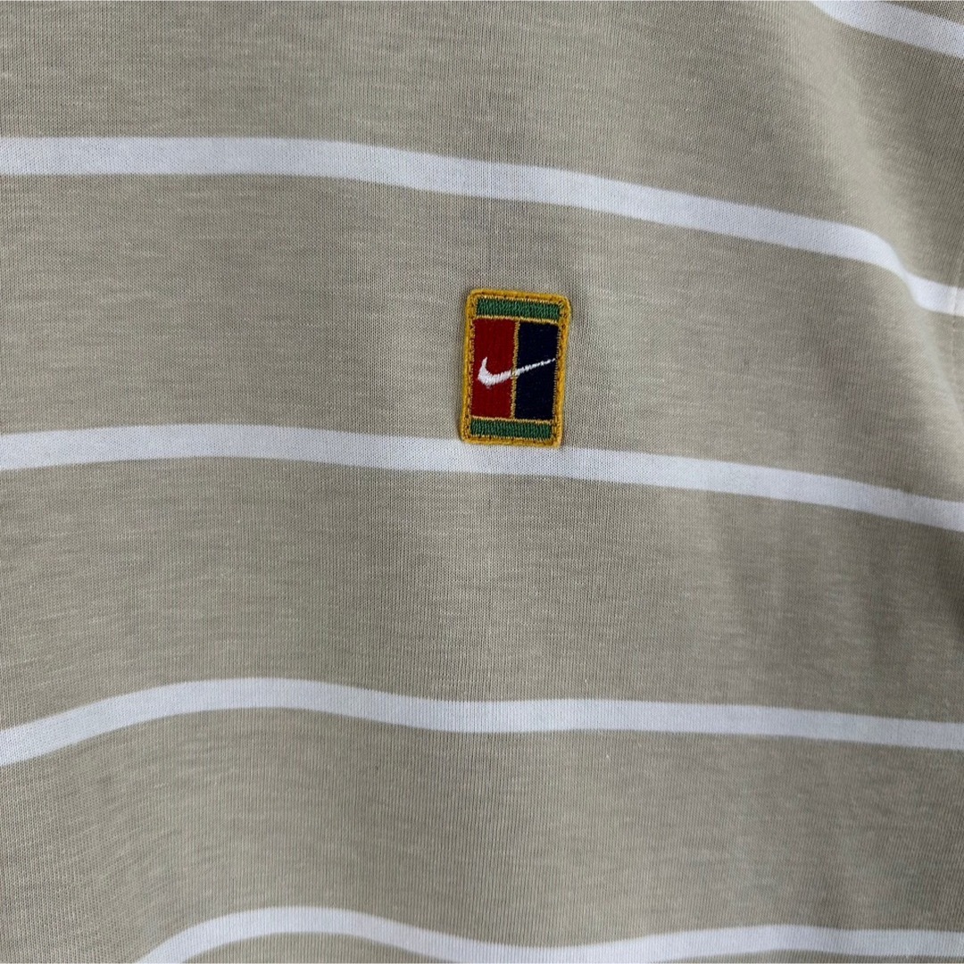 NIKE(ナイキ)のNIKE ナイキ ポロシャツ L 刺繍ロゴ ワンポイントロゴ ボーダー 半袖 メンズのトップス(ポロシャツ)の商品写真