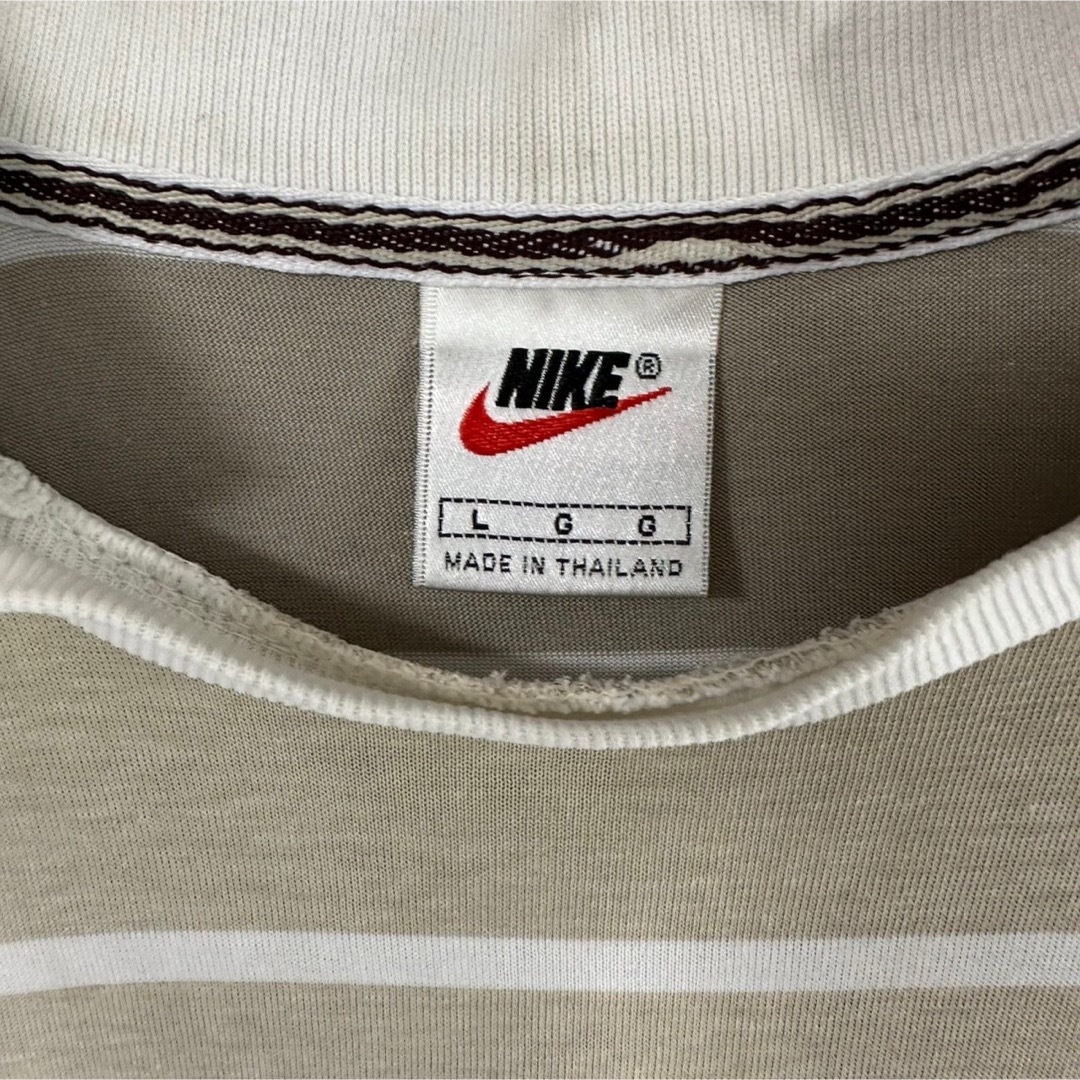 NIKE(ナイキ)のNIKE ナイキ ポロシャツ L 刺繍ロゴ ワンポイントロゴ ボーダー 半袖 メンズのトップス(ポロシャツ)の商品写真