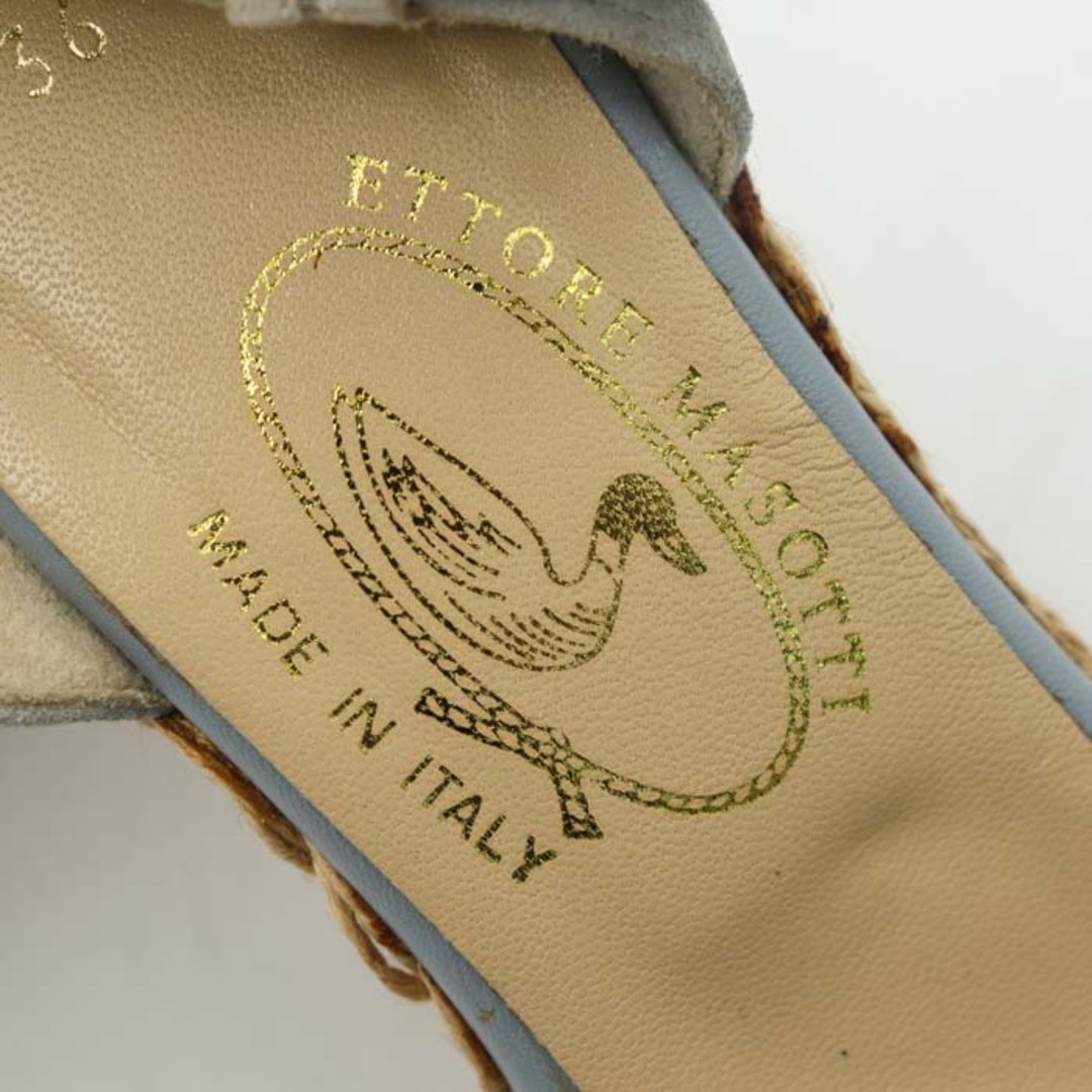 エトーレマソッティ ウェッジソールサンダル スエード ストラップ 伊製 ブランド 靴 レディース 36サイズ ブルー ETTORE MASOTTI レディースの靴/シューズ(サンダル)の商品写真