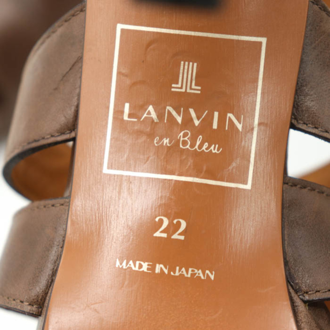 LANVIN en Bleu(ランバンオンブルー)のランバンオンブルー サンダル レザー グラディエーター ハイヒール 日本製 ブランド レディース 22cmサイズ ブラウン LANVIN en Bleu レディースの靴/シューズ(サンダル)の商品写真