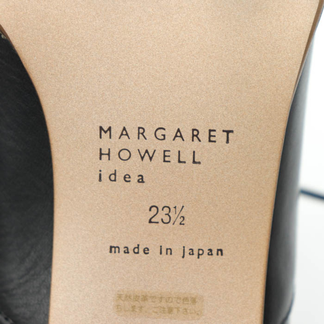 マーガレットハウエル レースアップシューズ パンプス 本革レザー 日本製 靴 シューズ レディース 23.5cmサイズ ブラック MARGARET  HOWELL
