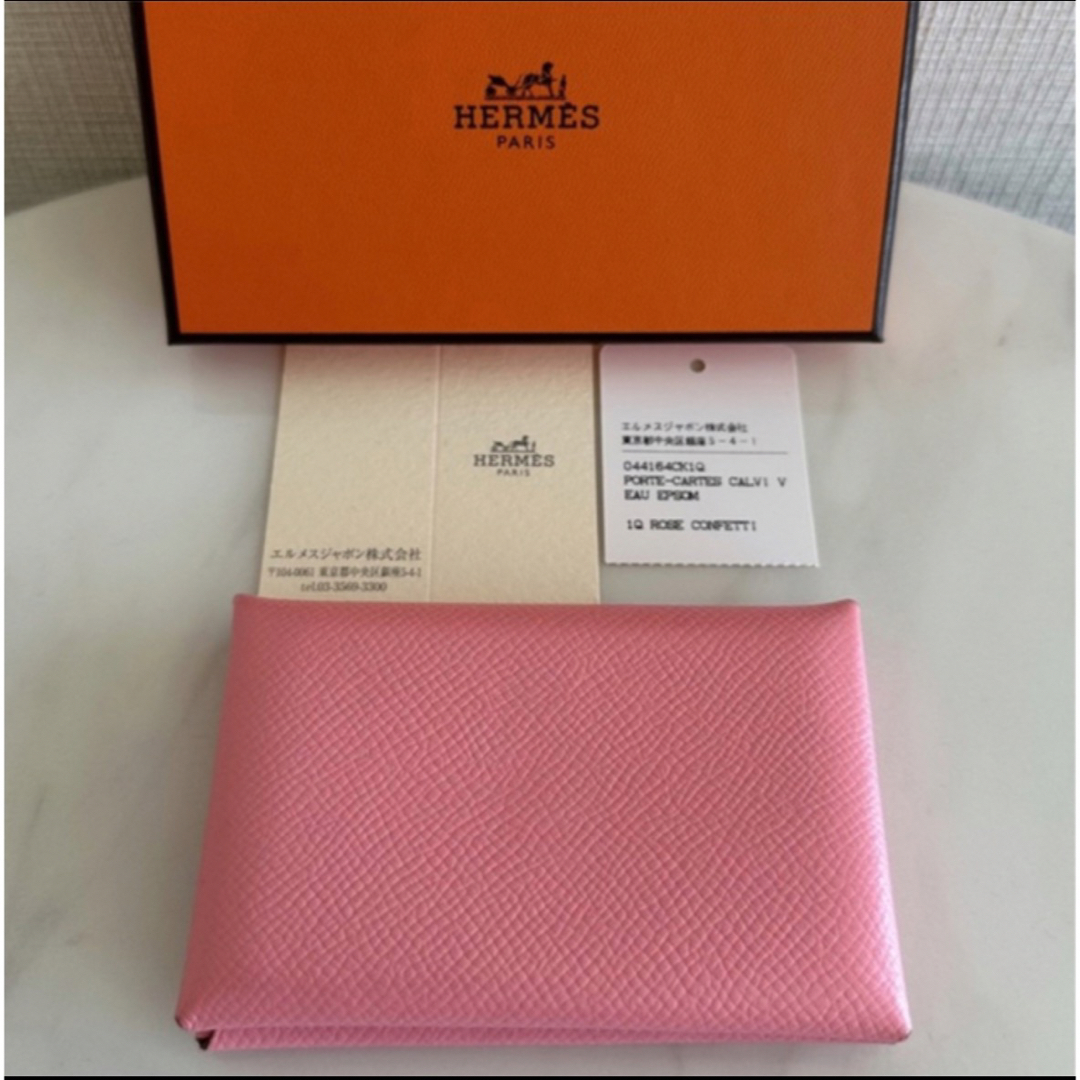 エルメス ガルヴィ HERMES ローズコンフェッティ カードケース | フリマアプリ ラクマ