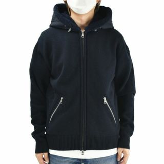 送料無料 59 MONCLER モンクレール 8G7A100 809FB ネイビー パーカー フーディ フードロゴ刺繍 size S