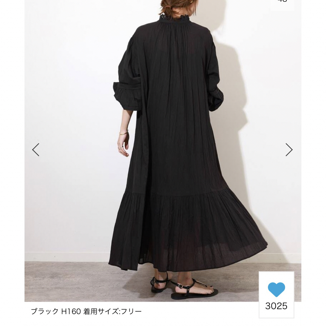 価格変更!完売品コットンボイルクリンクルフリルティアードワンピース 2