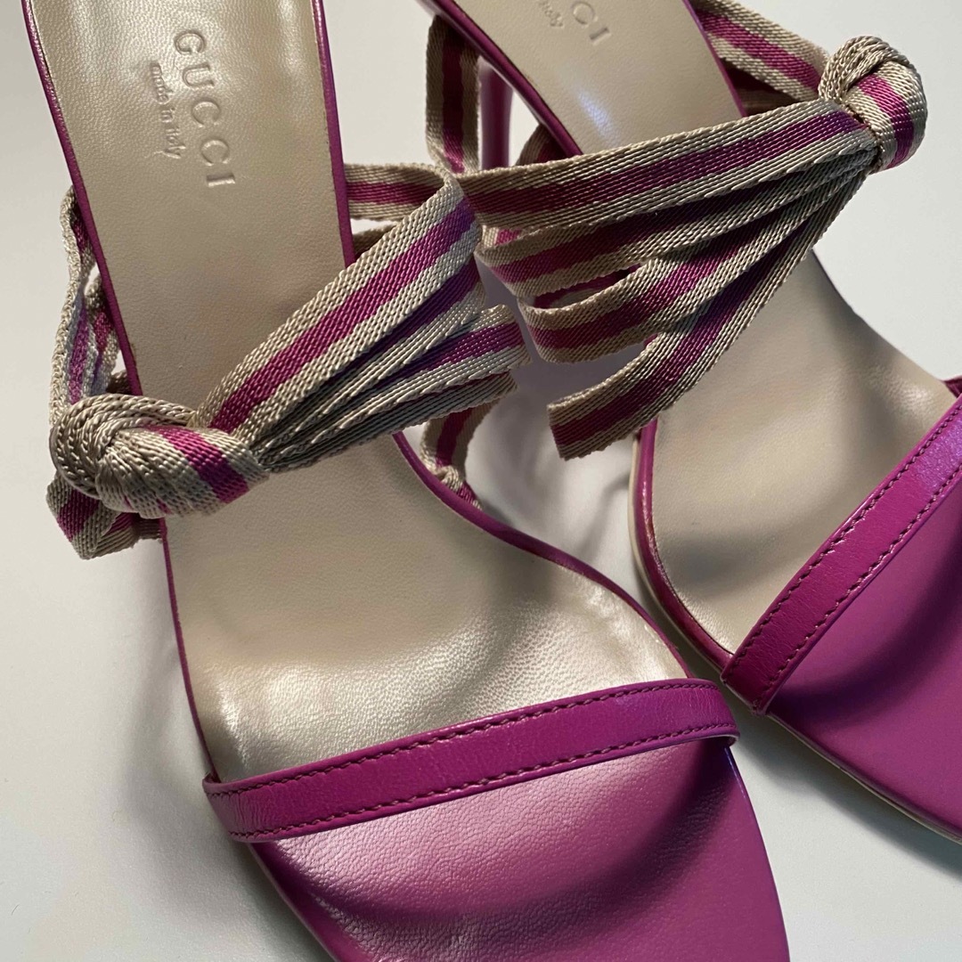 Gucci(グッチ)のGUCCI グッチ ミュール サンダル ピンク WEB 36.0 新品未使用 レディースの靴/シューズ(サンダル)の商品写真