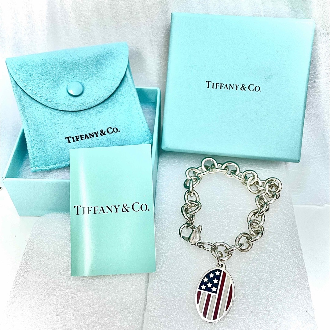 Tiffany & Co.(ティファニー)の希少品★美品★ティファニー アメリカ🇺🇸星条旗 オーバル タグ ブレスレット★ レディースのアクセサリー(ブレスレット/バングル)の商品写真