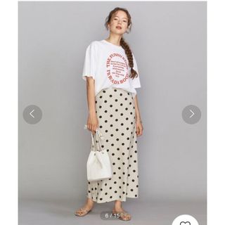 ビューティアンドユースユナイテッドアローズ(BEAUTY&YOUTH UNITED ARROWS)のbeauty and youth ドットイージーフレアロングスカート☆ほぼ新品(ロングスカート)