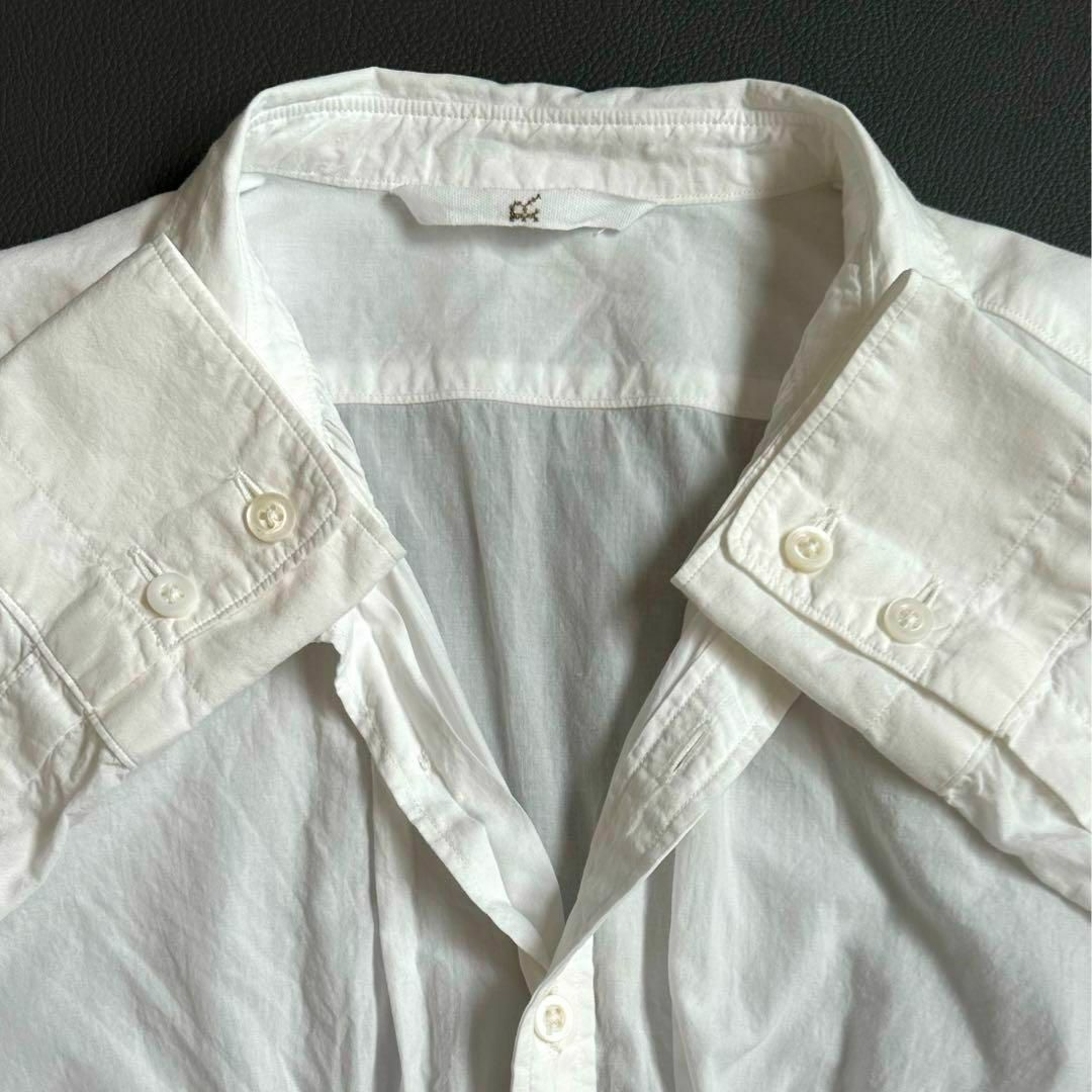 45rpm(フォーティーファイブアールピーエム)の人気！45R コットンシャツ ギャザー入り 長袖 白 サイズ2 日本製 レディースのトップス(シャツ/ブラウス(長袖/七分))の商品写真