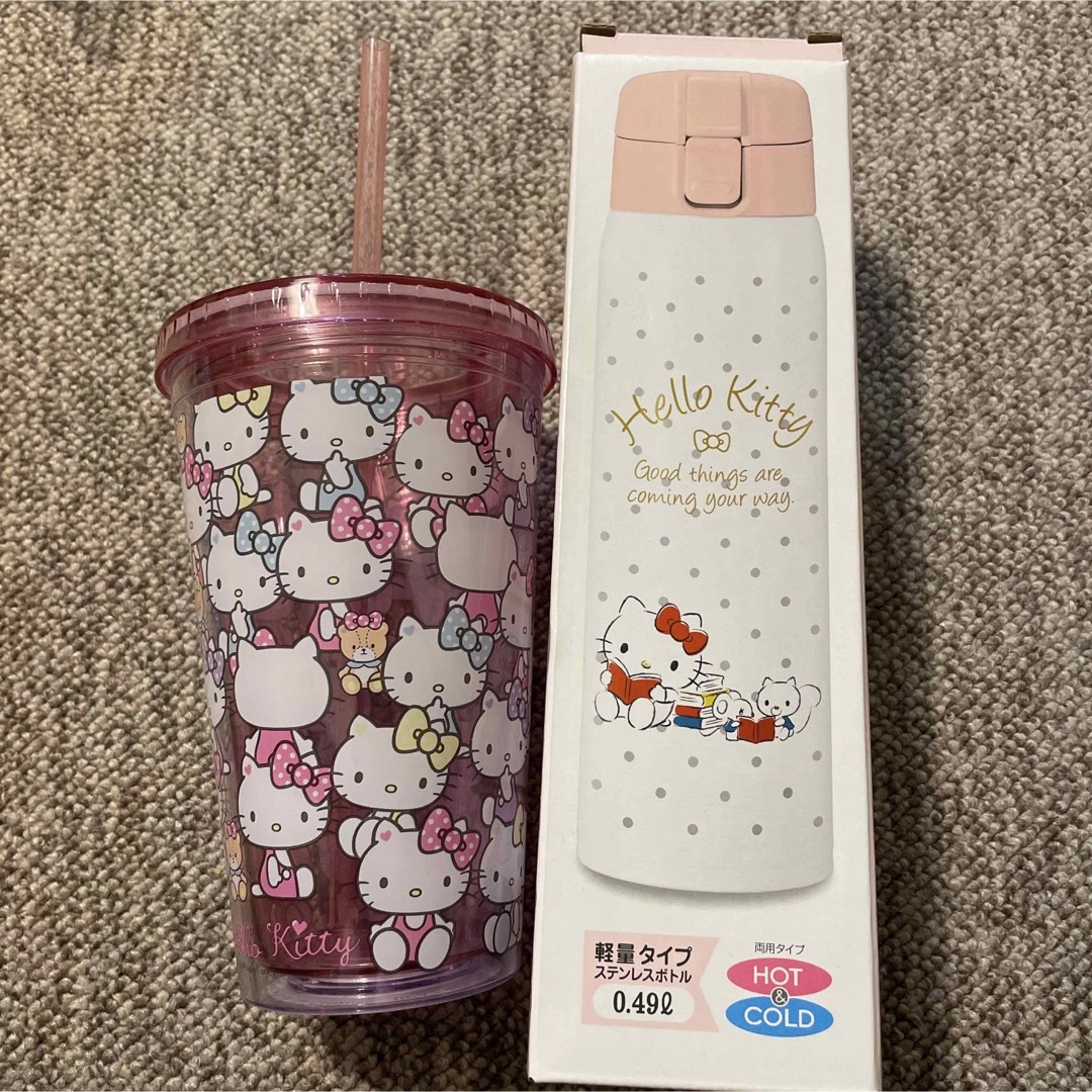 サンリオ - キティちゃん 水筒&ストローカップの通販 by sana サンリオ - キティちゃん 水筒&ストローカップの通販 by sana