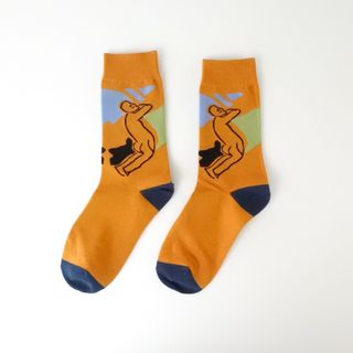 ドローイング ソックス (マスタード) レディース 靴下 socks sox(ソックス)