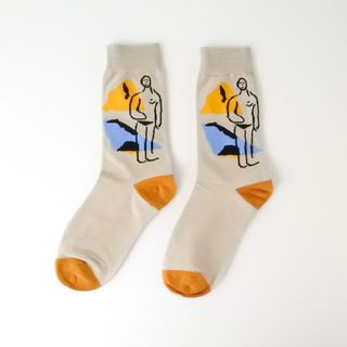 ドローイングソックス (ビープルベージュ) レディース 靴下 socks sox(ソックス)