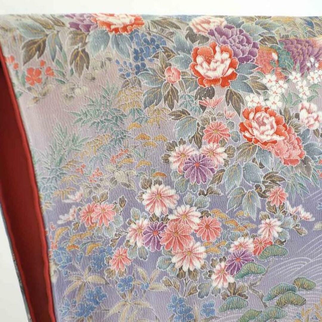 小紋 身丈162cm 裄65cm 前幅25cm 後幅30cm 袖丈49cm 正絹(シルク) レディース 袷仕立 秋冬春用 ブルー地 裄Mサイズ 美品 リサイクル リユース