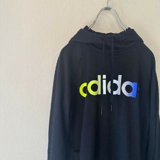 アディダス(adidas)のアディダス　adidas　プルオーバーパーカー　プリント　ブラック(パーカー)