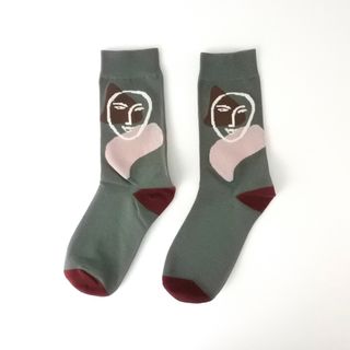 ドローイング ソックス (フェイスグレー) レディース 靴下 socks sox(ソックス)