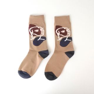 ドローイング ソックス (フェイスベージュ)レディース 靴下 socks sox(ソックス)