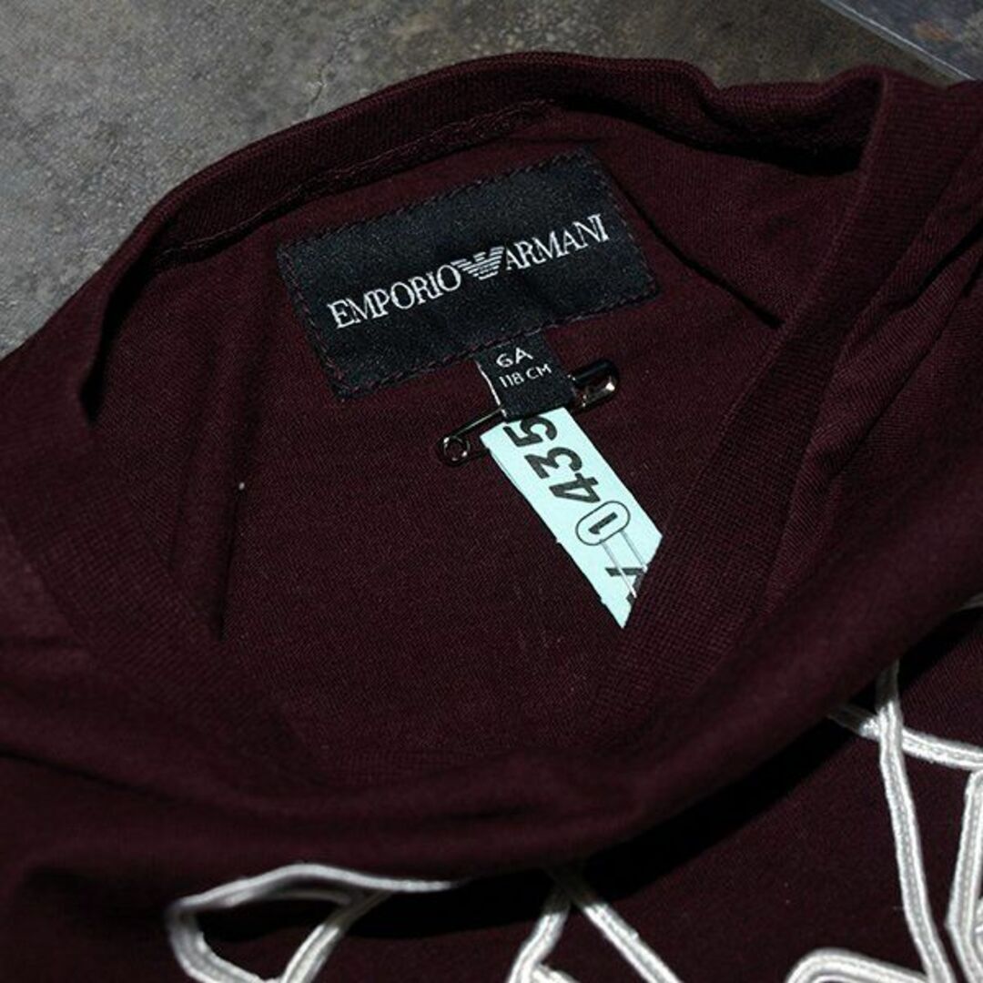 Emporio Armani(エンポリオアルマーニ)のエンポリオ アルマーニ・ロングスリーブTシャツ◇エンジ系 6Aサイズ　小穴あり キッズ/ベビー/マタニティのキッズ服男の子用(90cm~)(Tシャツ/カットソー)の商品写真