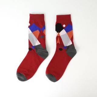 ドローイング ソックス (レッド) レディース 靴下 socks sox(ソックス)