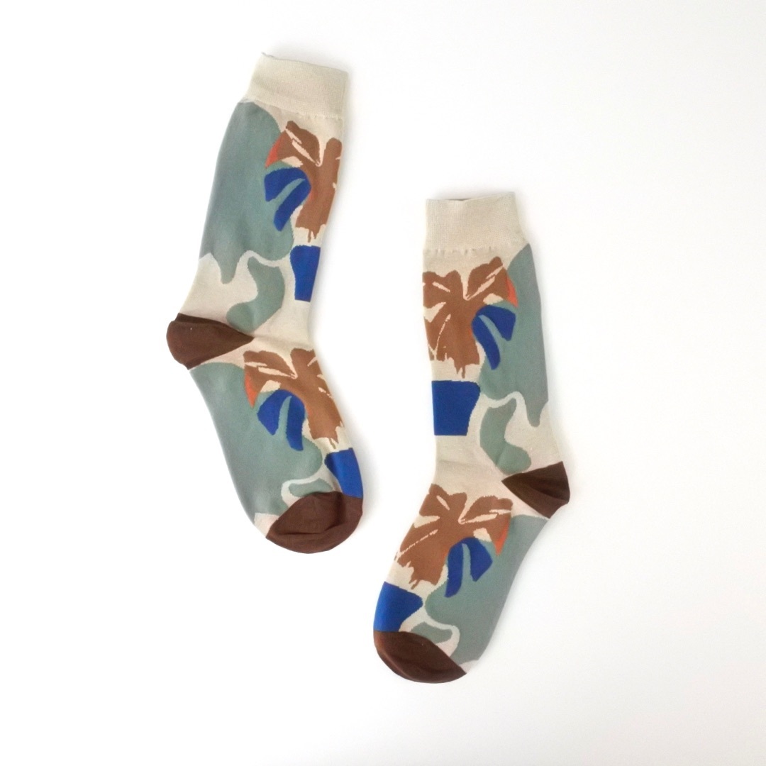 ドローイング ソックス (リーフ) レディース 靴下 socks sox メンズのレッグウェア(ソックス)の商品写真