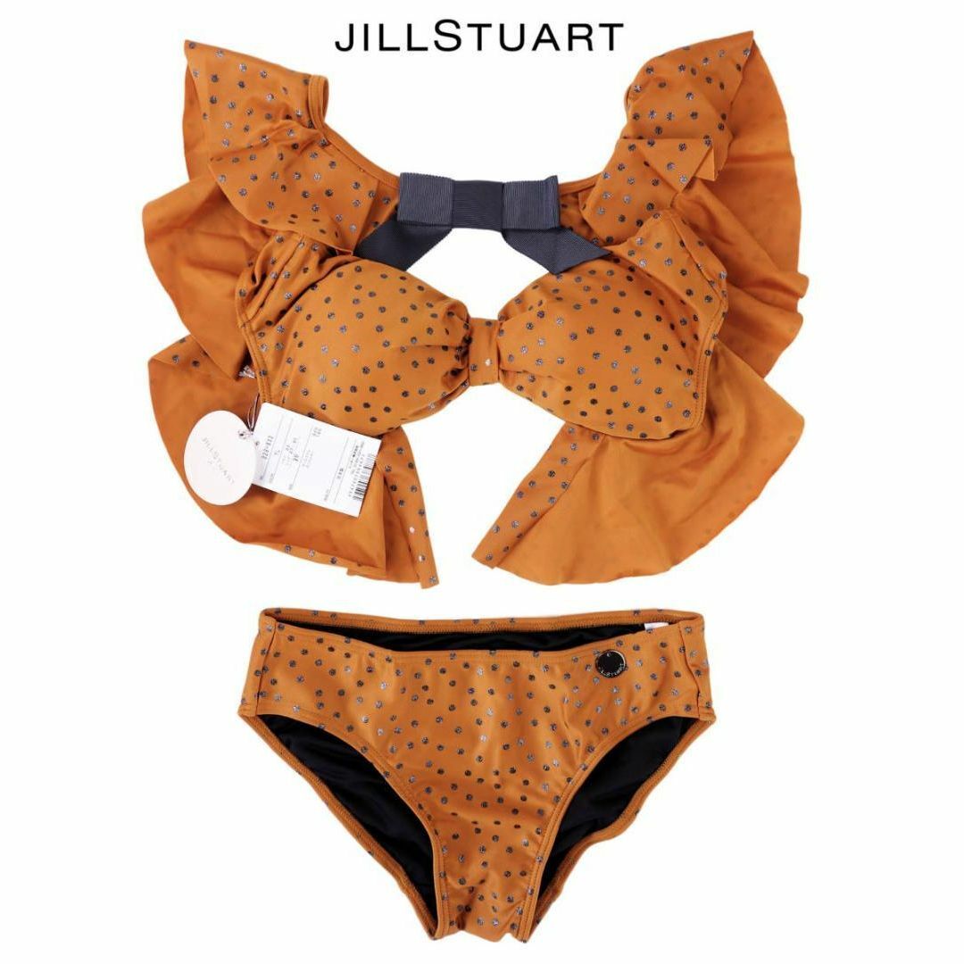 JILLSTUART(ジルスチュアート)の【未使用】JILLSTUART 水玉フリルビキニ サイズ9(M) イエロー YL レディースの水着/浴衣(浴衣)の商品写真