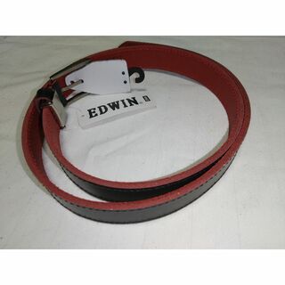 エドウィン(EDWIN)のEDWIN エドウイン　リアルレザー　細目　ステッチデザインベルト　表黒裏赤(ベルト)
