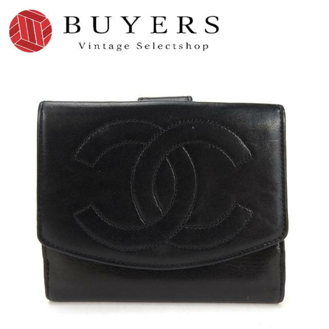 CHANEL - 【中古】シャネル Wホック財布 コンパクトウォレット 4番台
