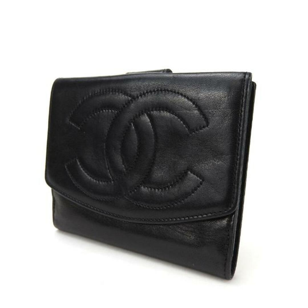 CHANEL - 【中古】シャネル Wホック財布 コンパクトウォレット 4番台