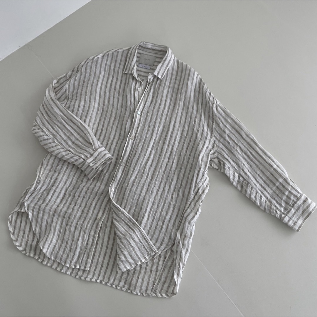 TWIN BEAM STRIPE LINEN SHIRTS/argue新品-