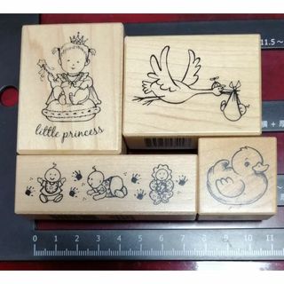 スタンプ PSX 赤ちゃん ベビー コウノトリ アヒル プリンセス はんこ
