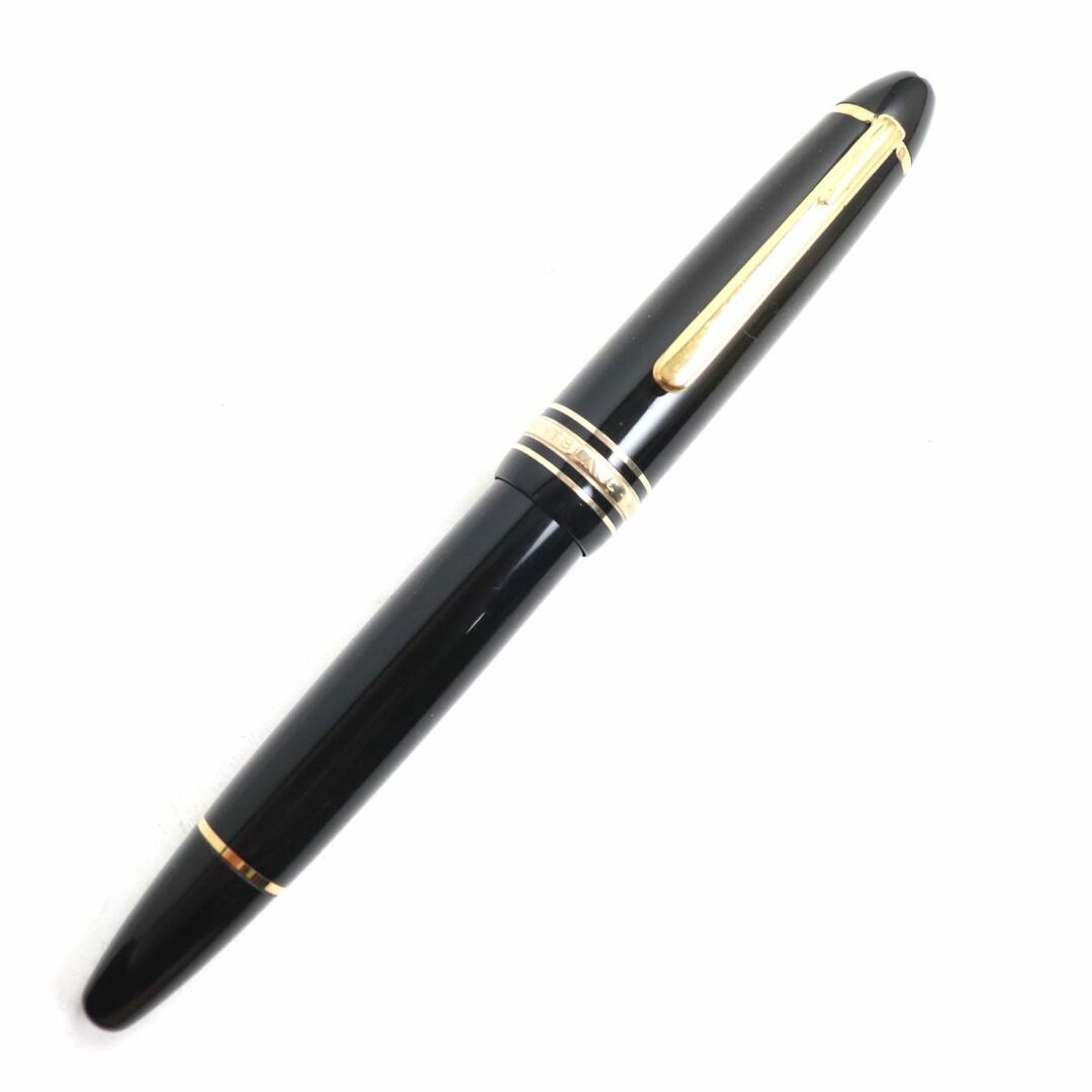 美品◆MONTBLANC モンブラン マイスターシュテュック No146 ホワイトスター ペン先14K EFニブ 万年筆 ブラック×ゴールド ドイツ製