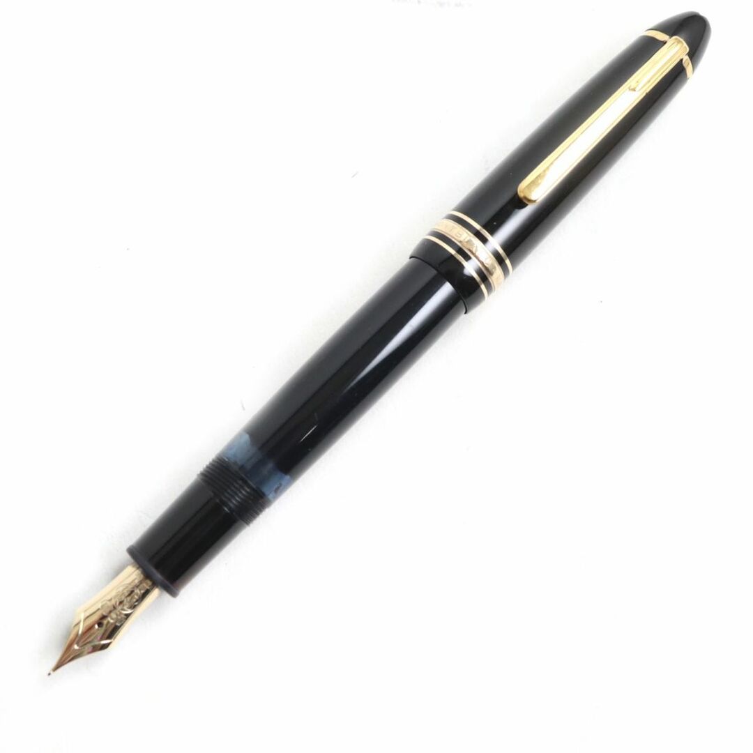 美品◆MONTBLANC モンブラン マイスターシュテュック No146 ホワイトスター ペン先14K EFニブ 万年筆 ブラック×ゴールド ドイツ製 1