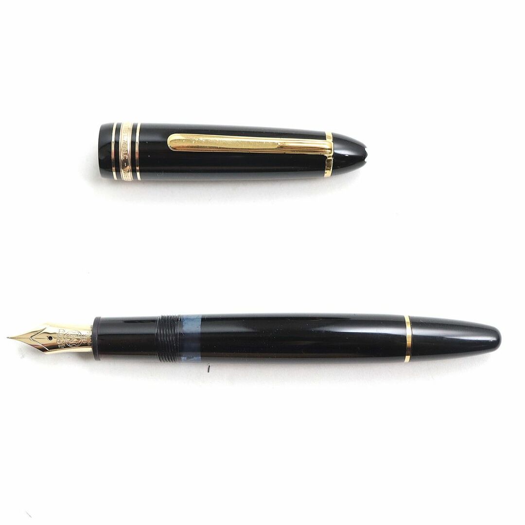 ブラック×ゴールド　EFニブ　美品◇MONTBLANC　ホワイトスター　モンブラン　万年筆　マイスターシュテュック　No146　ペン先14K　ドイツ製