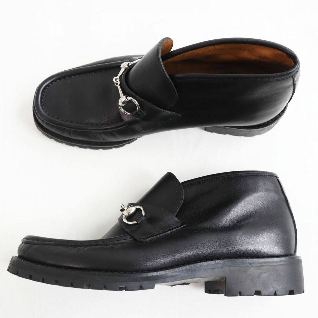 極美品 GUCCI グッチ ショート ブーツ ホースビット ブラック-