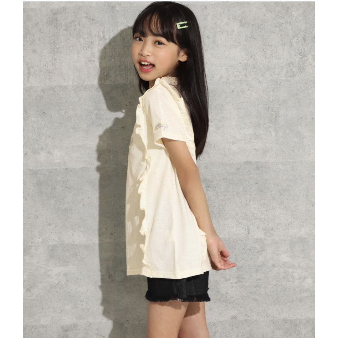 ANAP Kids(アナップキッズ)のANAP kids  tシャツ レインボー刺繍チュニック　フリル　110 120 キッズ/ベビー/マタニティのキッズ服女の子用(90cm~)(Tシャツ/カットソー)の商品写真
