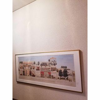 絵画 ホテル ホール インテリア 街　風景　カフェ　横長　大型 モデルルーム(絵画/タペストリー)