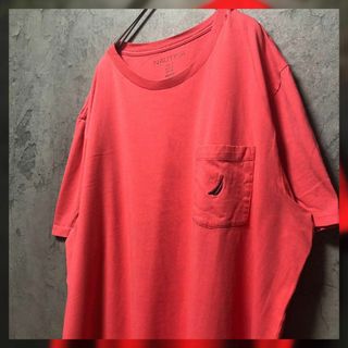 ノーティカ(NAUTICA)の【NAUTICA】Lsize ロゴワンポイントTシャツ レッド US古着(Tシャツ/カットソー(半袖/袖なし))