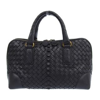 ボッテガヴェネタ(Bottega Veneta)の【本物保証】 ボッテガヴェネタ BOTTEGA VENETA イントレチャート ハンドバッグ レザー ブラック 黒 192938 VFED01000 希少 レア(ハンドバッグ)