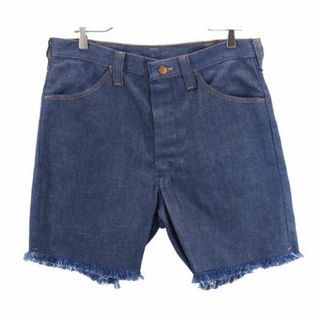 ラングラー(Wrangler)のラングラー 90s オールド USA製 カットオフ デニム調 ショートパンツ w34 青系 Wrangler フリンジ メンズ 【中古】  【230703】(ワークパンツ/カーゴパンツ)