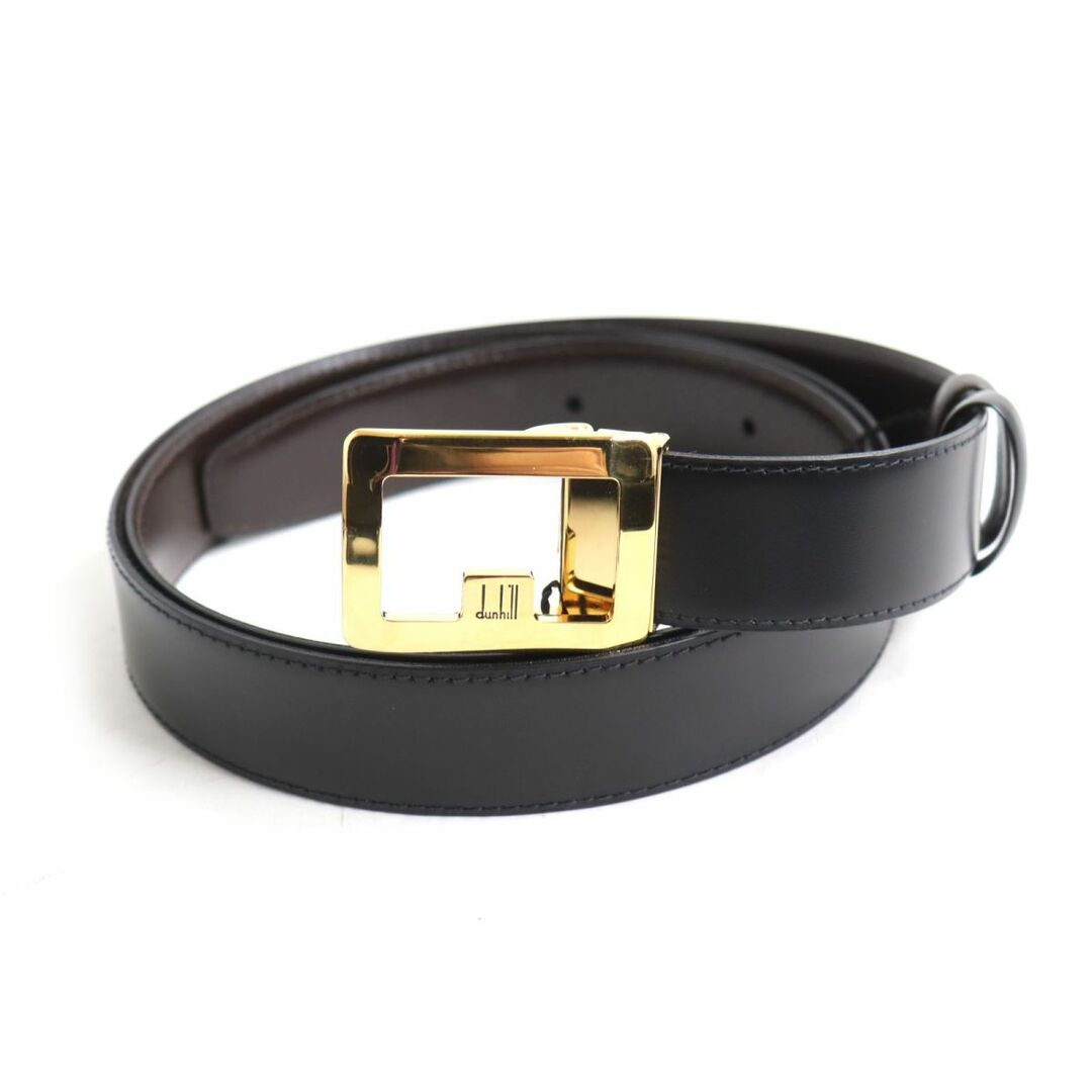 dunhill ダンヒル ベルト レザー ロゴバックル ブラック - 通販