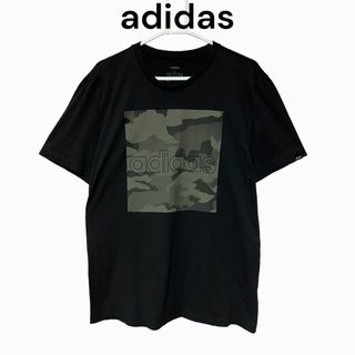 アディダス(adidas)の古着　Tシャツ　アディダス　adidas 迷彩ロゴ　ビッグロゴ(Tシャツ/カットソー(半袖/袖なし))