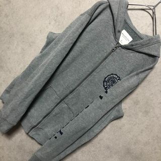 アバクロンビーアンドフィッチ(Abercrombie&Fitch)の【US古着/アバクロ】プリントパーカー ジップアップ  カジュアル グレー(パーカー)