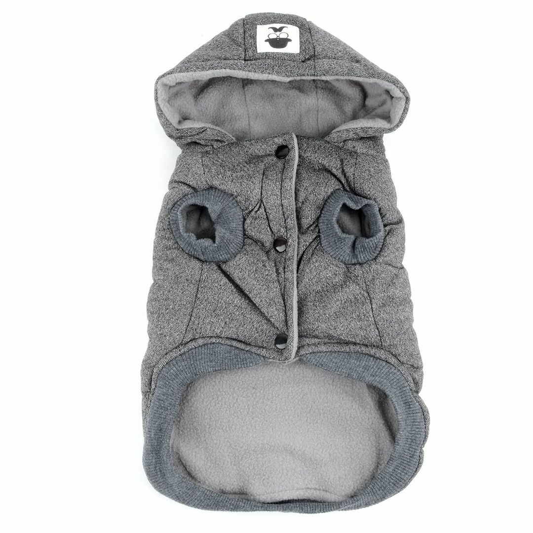 【色: グレー】ZUNEA ペット 犬服 ジャケット パーカー 中型犬 大型犬