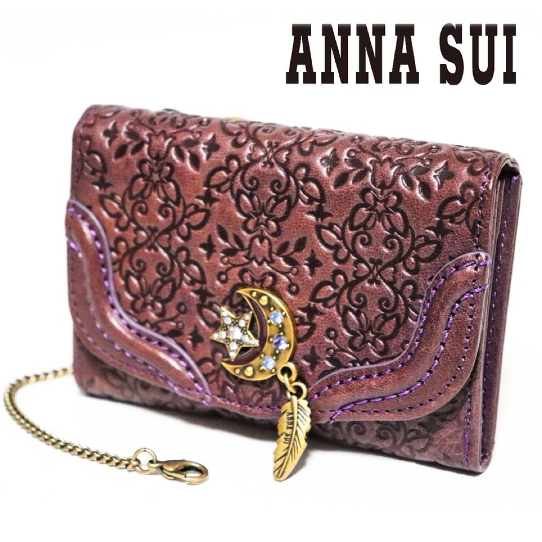 レッド アナスイ がま口 ガマ口 折り 財布 エレメント ANNA SUI 新品