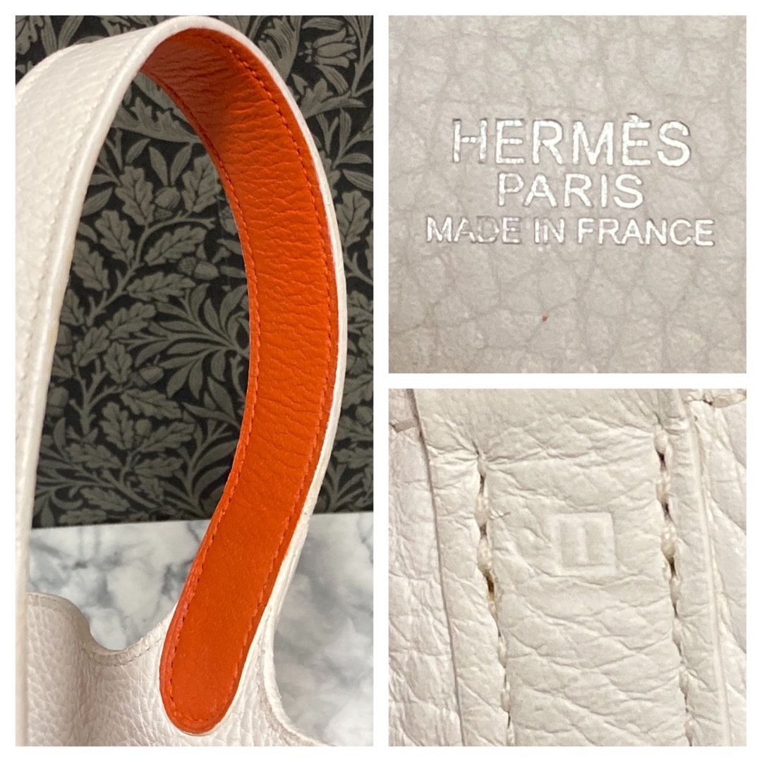 Hermes(エルメス)の美品 ★ 正規品 エルメス ピコタン PM トートバッグ ホワイト/オレンジ レディースのバッグ(トートバッグ)の商品写真